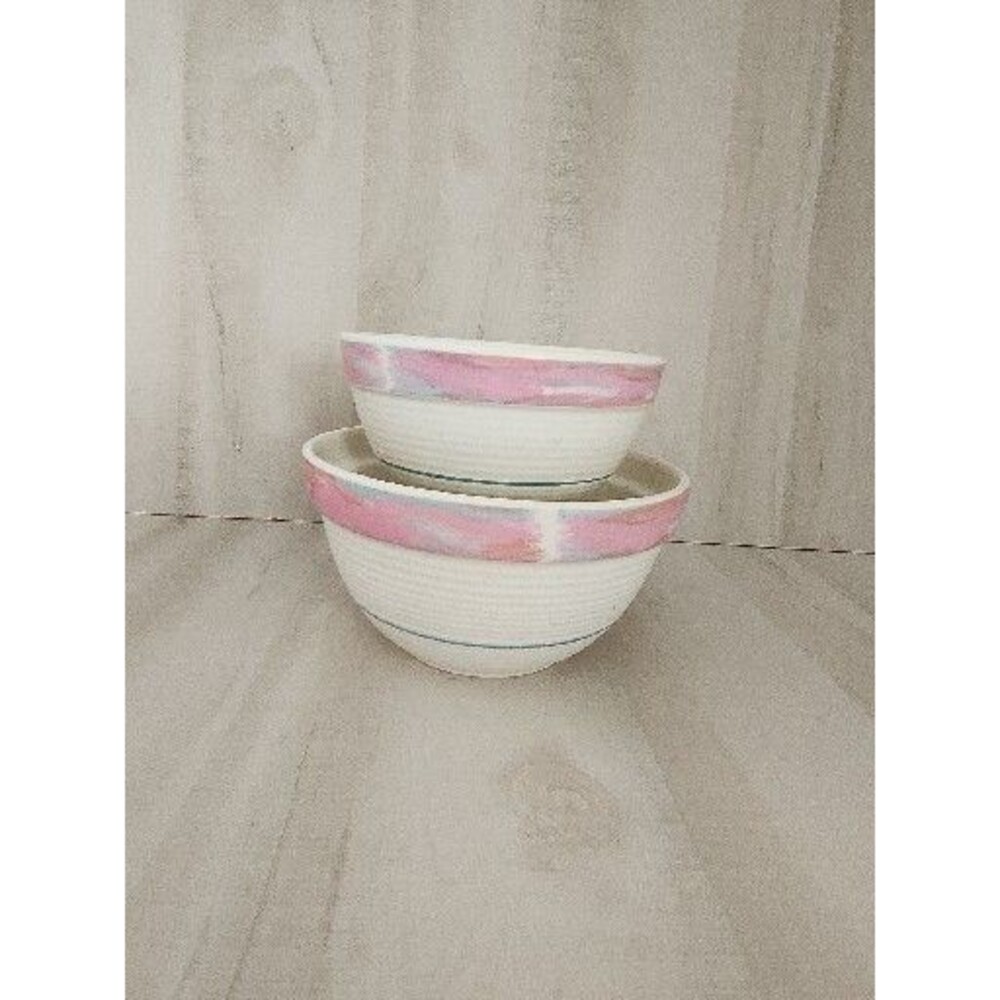 Treasure Craft Mirage Mixing Nesting Bowl 2 Piece  Made in USA 8" 10" diameter